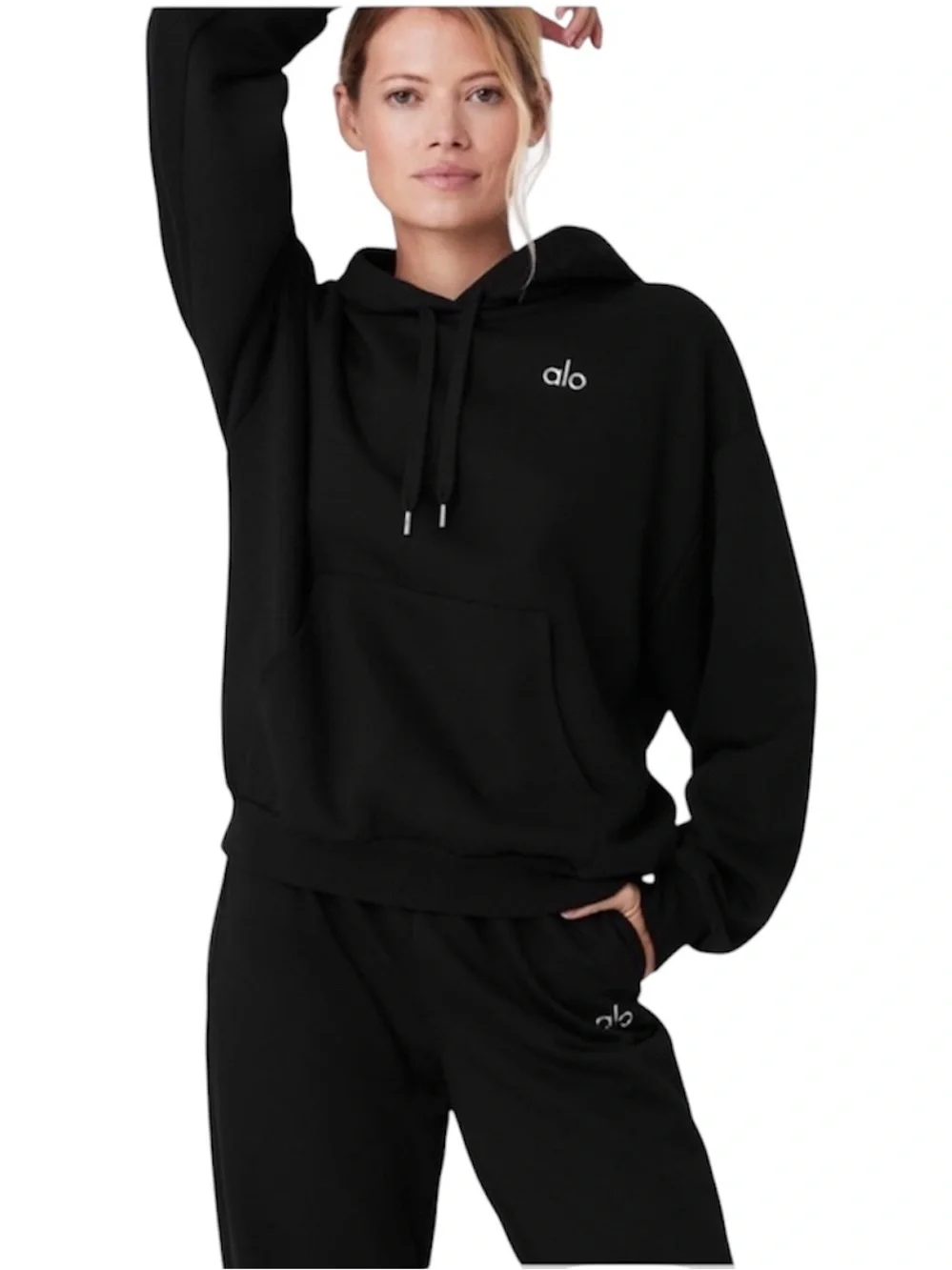 Alo Yoga Accolade Sweatshirt Hoodie Black Size Large